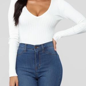FASHION NOVA: BODYSUIT (IVORY)